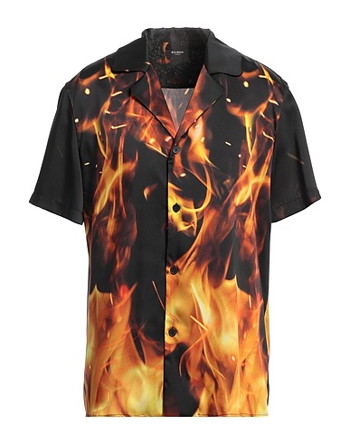 BALMAIN Patterned shirt Black 100% Polyester