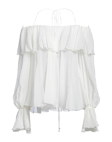 BLUMARINE Top spalle scoperte Bianco 92% Seta, 8% Poliammide