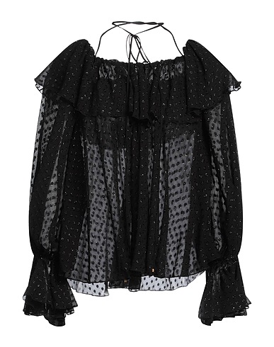 BLUMARINE Off-the-shoulder top Black 92% Silk, 8% Polyamide
