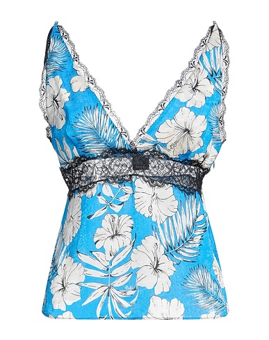 PINKO Top Azul 100% Poliéster, Poliamida