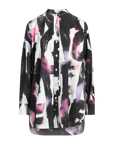 MCQUEEN Patterned shirts & blouses Black 100% Cotton