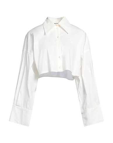 BLUMARINE Solid colour shirts & blouses White 77% Cotton, 18% Polyamide, 5% Elastane