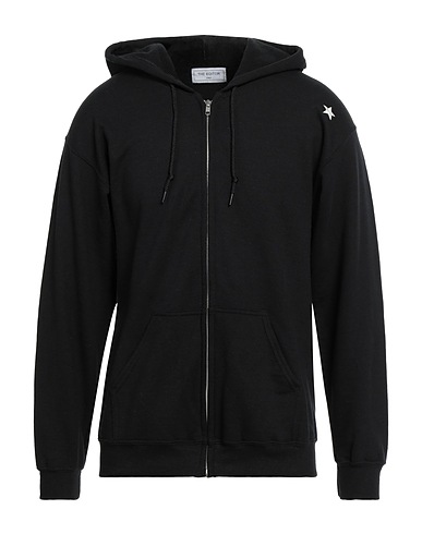 THE EDITOR Hooded track jacket  Black 50% Cotton, 50% Polyester