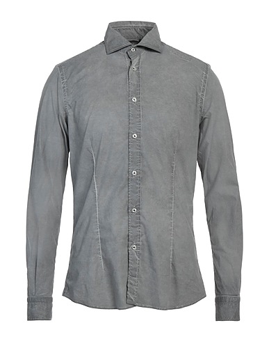 PLOUMANAC'H Solid colour shirt Taupe 97% Cotton, 3% Elastane