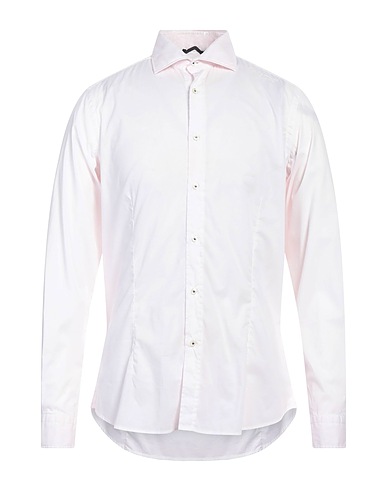 PLOUMANAC'H Solid colour shirt Light pink 97% Cotton, 3% Elastane