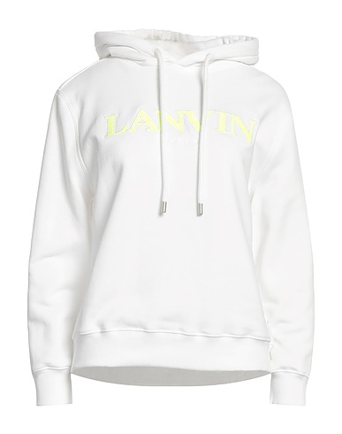 LANVIN Hooded track jacket  White 100% Cotton, Elastane