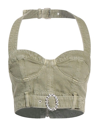 ALESSANDRA RICH Top Military green 100% Cotton