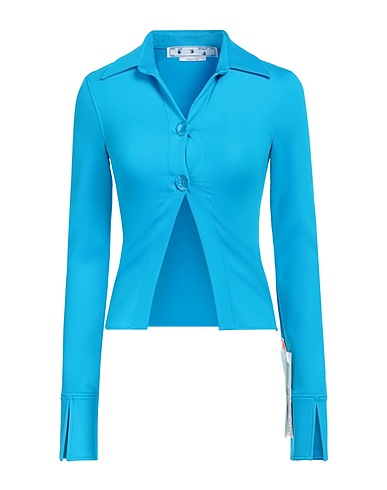 OFF-WHITE™ Solid colour shirts & blouses Azure 86% Polyamide, 14% Elastane