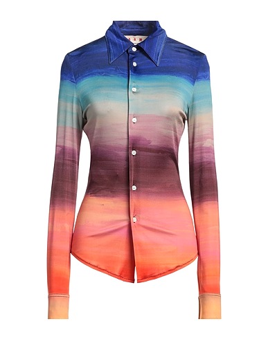MARNI Patterned shirts & blouses Blue 96% Viscose, 4% Elastane