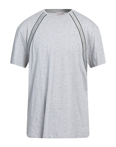 MCQUEEN T-shirt Light grey 100% Cotton, Elastane, Polyester