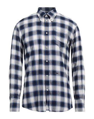 DSQUARED2 Checked shirt Blue 50% Cotton, 35% Viscose, 15% Lyocell