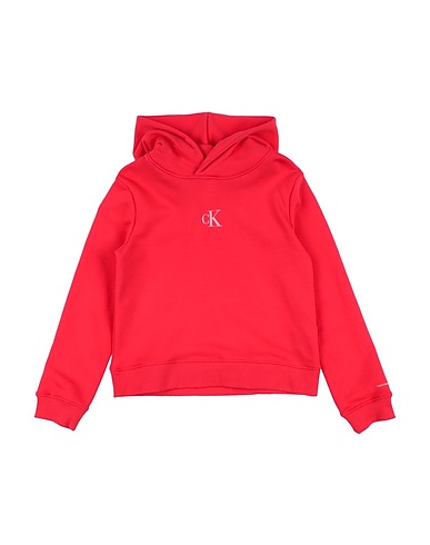 CALVIN KLEIN JEANS Hooded track jacket  Coral 86% Cotton, 14% Polyester