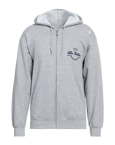 THE EDITOR Hooded track jacket  Light grey 50% Cotton, 50% Polyester