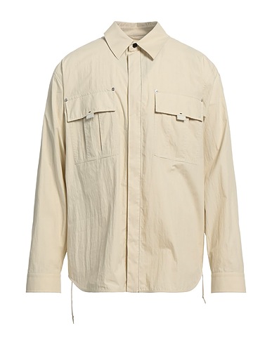 HELMUT LANG Solid colour shirt Cream 65% Cotton, 35% Polyamide