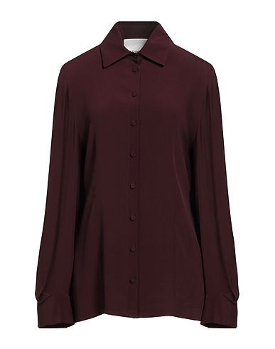 ERIKA CAVALLINI Solid color shirts & blouses Plum 65% Acetate, 35% Silk