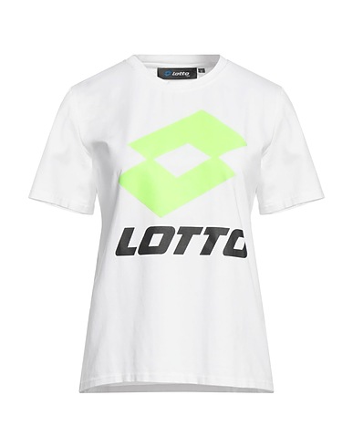 LOTTO T-shirt White 98% Cotton, 2% Elastane