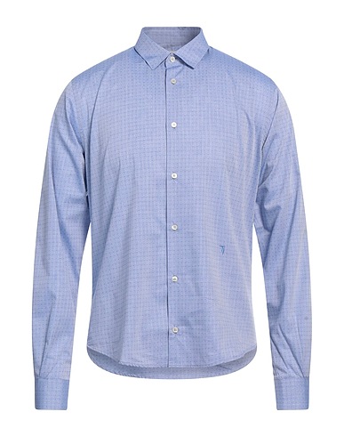 TRUSSARDI Camicia tinta unita Celeste 100% Cotone