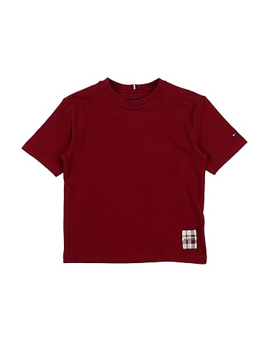 TOMMY HILFIGER T-shirt Burgundy 93% Cotton, 7% Elastane