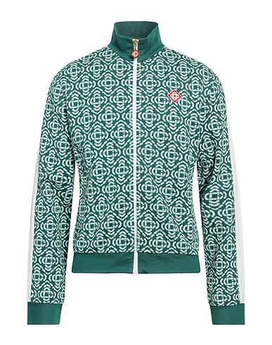 CASABLANCA Sweatshirt Emerald green 78% Cotton, 22% Recycled polyester