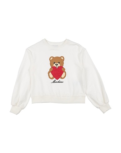 MOSCHINO TEEN Sweatshirt White 95% Cotton, 5% Elastane