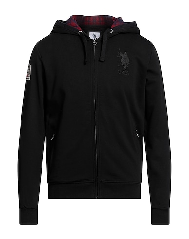 U.S.POLO ASSN. Hooded track jacket  Black 100% Cotton