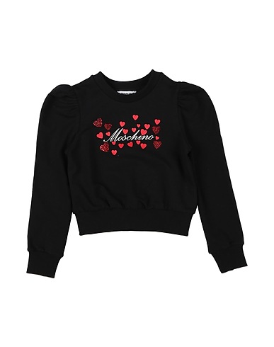 MOSCHINO KID Sweatshirt Black 95% Cotton, 5% Elastane