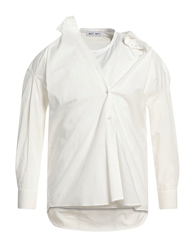 ACT N°1 Solid colour shirts & blouses White 100% Cotton
