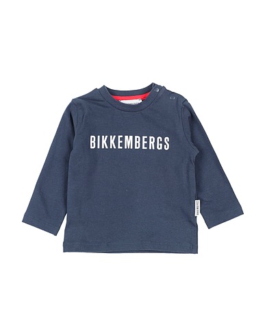 BIKKEMBERGS T-shirt Navy blue 95% Cotton, 5% Elastane