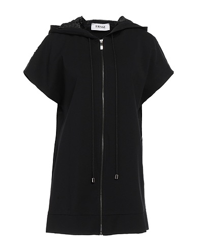FRASE FRANCESCA SEVERI Hooded track jacket  Black 74% Polyamide, 26% Elastane