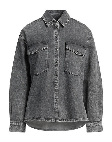 PEPE JEANS Denim shirt Grey 99% Cotton, 1% Elastane