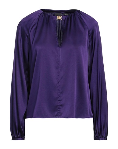 PINKO Top Dark purple 94% Silk, 6% Elastane