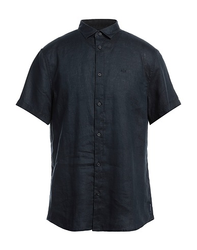 ARMANI EXCHANGE Linen shirt Midnight blue 100% Linen