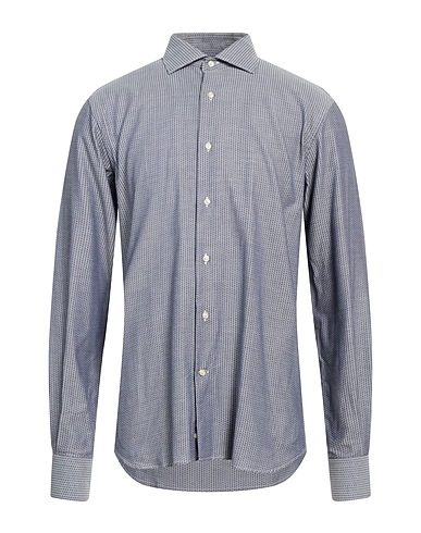 ANGELO NARDELLI Patterned shirt Navy blue 100% Cotton