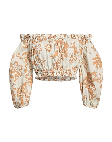 VICOLO Off-the-shoulder top Beige 100% Cotton