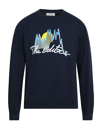 THE EDITOR Sweatshirt Navy blue 50% Cotton, 50% Polyester