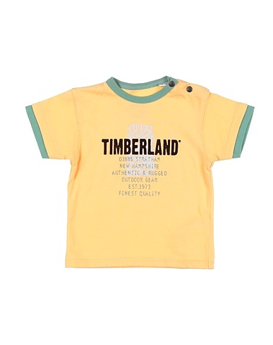 TIMBERLAND T-shirt Yellow 100% Cotton, Elastane