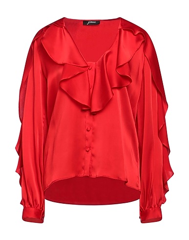 GATTINONI Solid color shirts & blouses Red 93% Acetate, 7% Silk