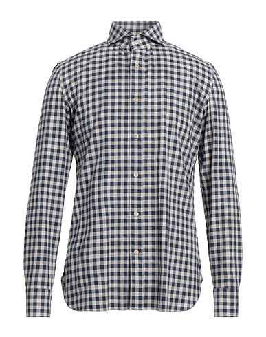 LUIGI BORRELLI NAPOLI Checked shirt Midnight blue 100% Cotton