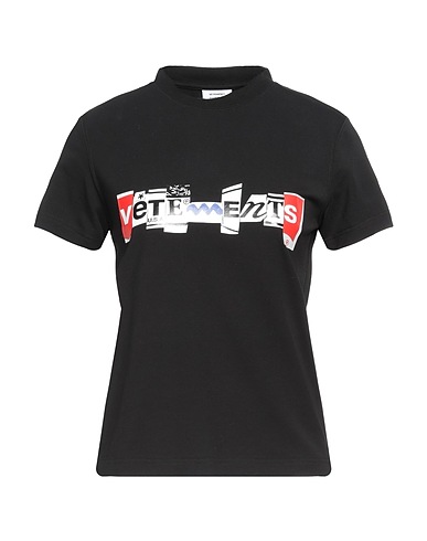 VETEMENTS T-shirt Black 97% Cotton, 3% Elastane