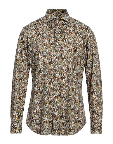 GUGLIELMINOTTI Patterned shirt Military green 100% Cotton
