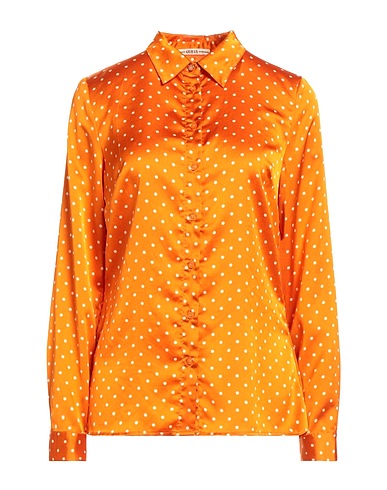 GUESS Patterned shirts & blouses Orange 100% Polyester