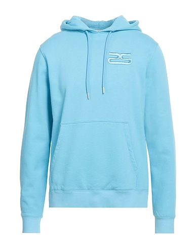 SANDRO Hooded track jacket  Sky blue 100% Cotton, Elastane, Polyester