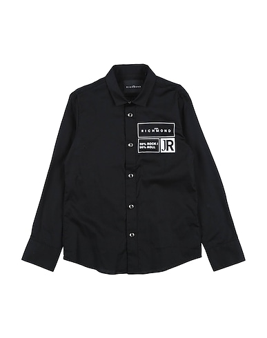 JOHN RICHMOND Patterned shirt Black 98% Cotton, 2% Elastane