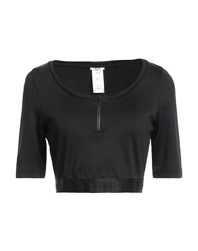WOLFORD Crop top Black 57% Polyamide, 43% Cotton