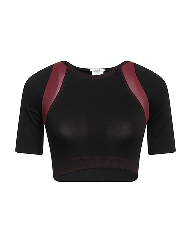 WOLFORD Crop top Black 94% Polyamide, 6% Elastane