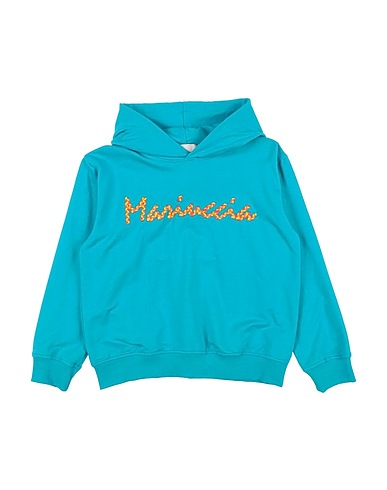 MARIUCCIA Hooded track jacket  Azure 100% Cotton