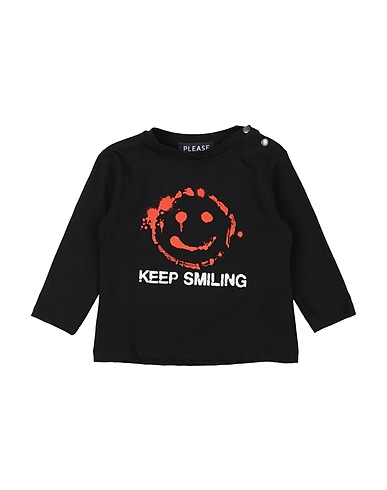 PLEASE T-shirt Nero 100% Cotone