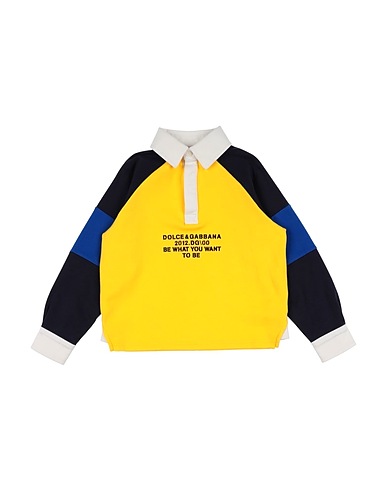 DOLCE&GABBANA Polo shirt Yellow 100% Cotton, Polyamide