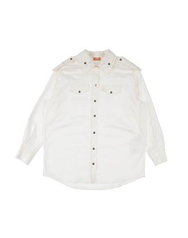 ELISABETTA FRANCHI Solid colour shirts & blouses Off white 98% Cotton, 2% Rayon
