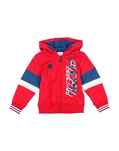 PEUTEREY Hooded track jacket  Red 93% Cotton, 7% Elastane